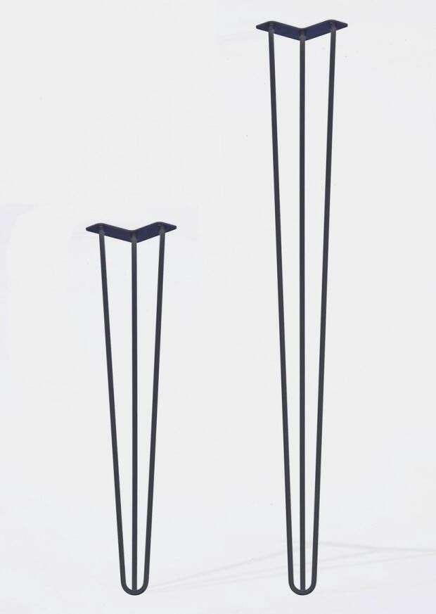 vntr Set 3-punt hairpin tafelpoten meubelpoten (4 stuks)Metal (blanke lak))110 cm
