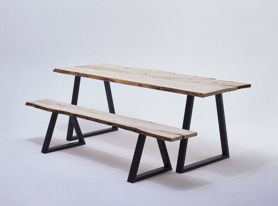 vntr Set trapezium tafelpoten meubelpoten (2 stuks)Mat zwart71 cm x 40-70 cm