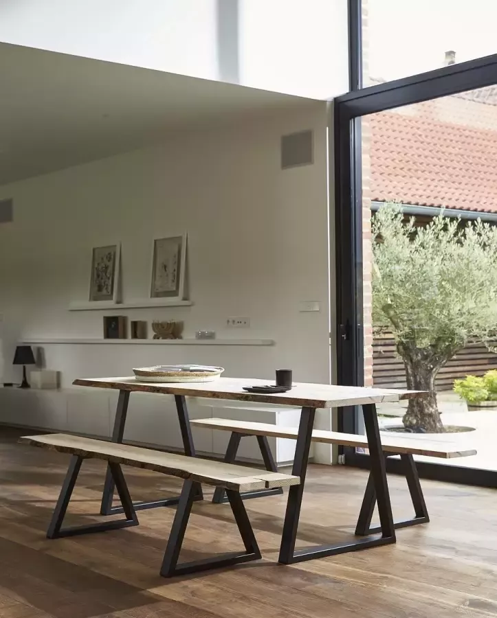 Vntr Set trapezium tafelpoten meubelpoten (2 stuks)Metal (blanke lak))71 cm x 40-70 cm