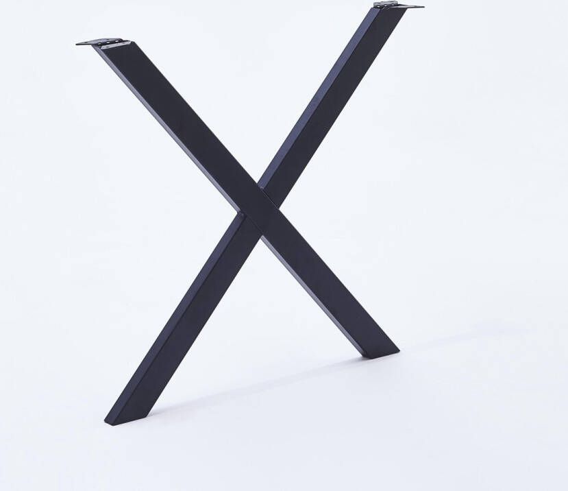 vntr Set X tafelpoten meubelpoten (2 stuks)Mat zwart71 cm x 77.5 cm