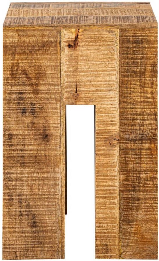 Voglrieder kreatives Wohnen Bijzettafel Kruk Zuil mangohout 44cm hoog