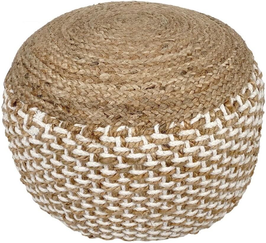 Voglrieder Ronde Poef Zitkruk – 100% Natuurlijke Jute – Handgemaakt – Ø50 cm x H35 cm – Naturel
