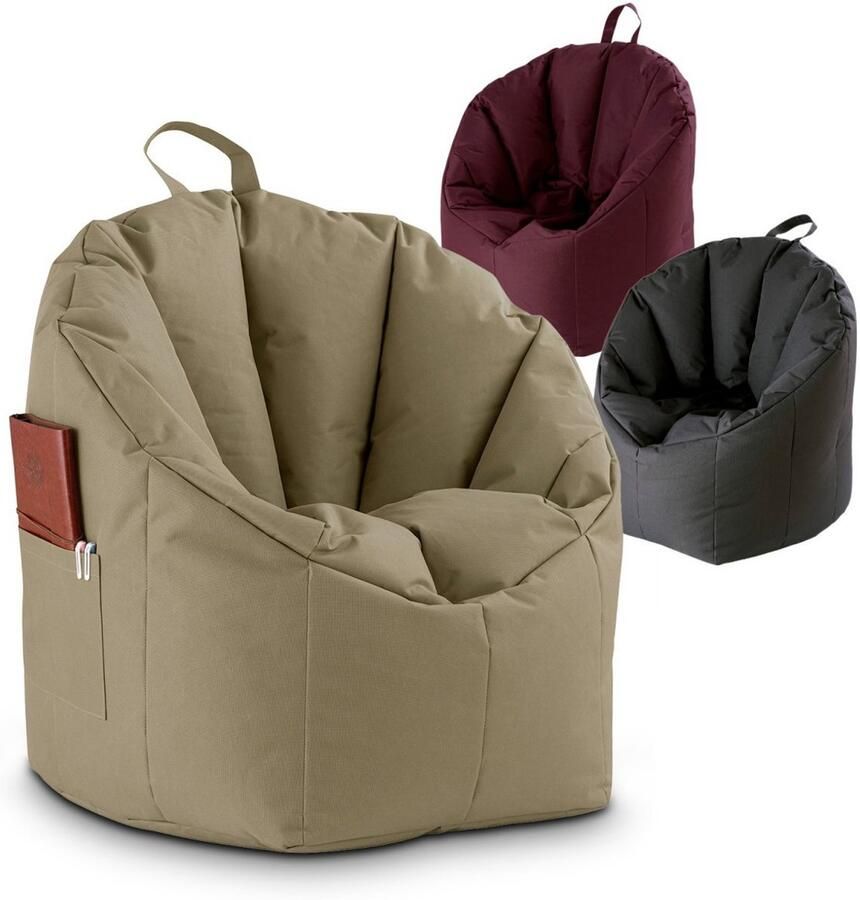 Voglrieder Waterdichte Loungefauteuil voor Binnen & Buiten – Beige-taupe – Ø 60 cm Hoogte 75 cm Nylon