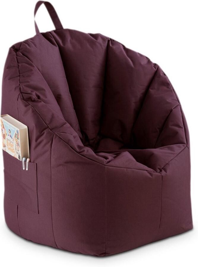 Voglrieder Waterdichte Loungefauteuil voor Binnen & Buiten – Rood bordeaux – Ø 60 cm Hoogte 75 cm Nylon