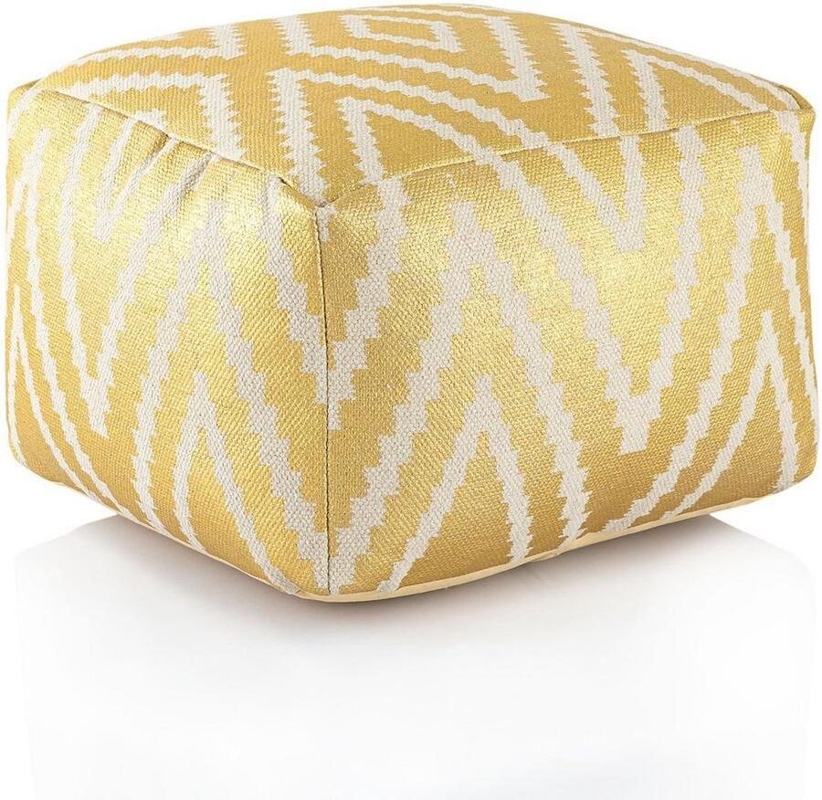 Voglrieder Zitpoef voetenbank – Goud – handgeweven |uniek design