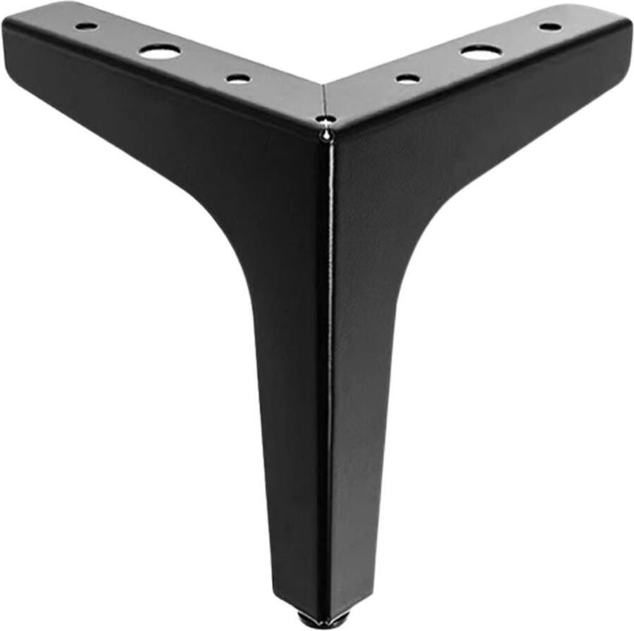 VORLOU Bankpoten metaal zwart 15 cm Bankpoten set van 4 Universeel