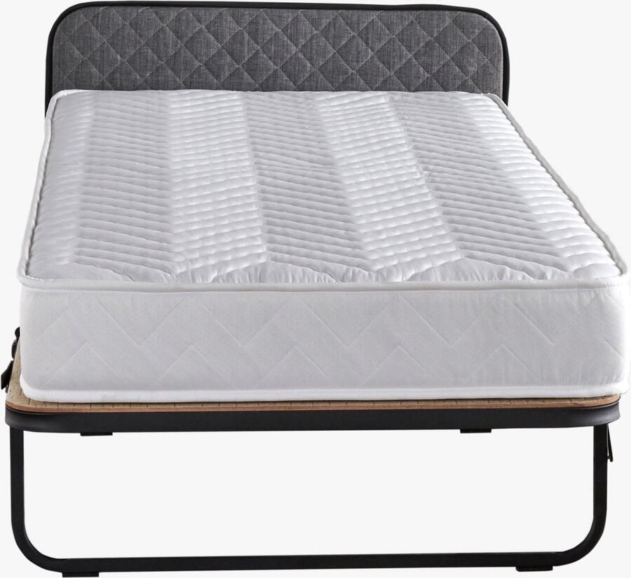 Vouwbedden.com Dut-ch Bedding Staand Vouwbed met Binnenvering Matras 90x200 Logeerbed Inclusief Matras en Hoofdbord Staand Bed