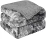 VOXO Luxe Sherpa Fleece Deken Super Zacht Warm en Donzig Plaid voor op de Bank Bed of Woonkamer Decoratie 200 x 240 cm Marine Blauw - Thumbnail 2