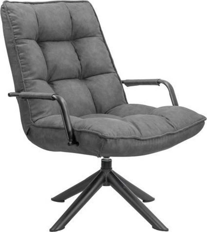 Vtw Living Draaifauteuil met Armleuning Fauteuil Draaistoel Grijs 72 cm - Foto 1