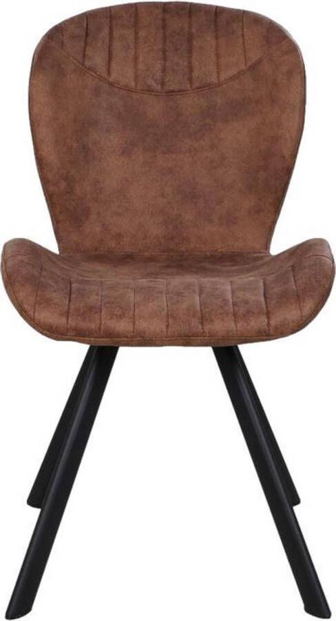 Vtw Living Eetkamerstoel Stoel Eetkamerstoelen Eetkamer Industrieel Cognac 57 cm breed