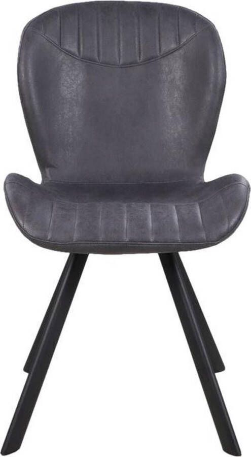 Vtw Living Eetkamerstoel Stoel Eetkamerstoelen Eetkamer Industrieel Grijs 57 cm breed