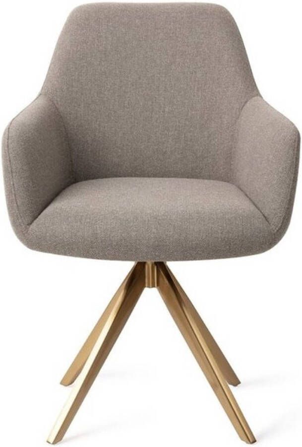 Vtw Living Eetkamerstoel Stoel Kuipstoel Kuipstoelen Eetkamerstoelen Stoel Eetkamer Grijs Goud 59 cm breed