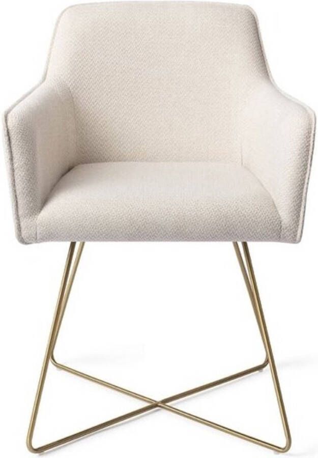 Vtw Living Eetkamerstoel Stoel Kuipstoel Kuipstoelen Eetkamerstoelen Stoel Eetkamer Wit Goud 59 cm breed