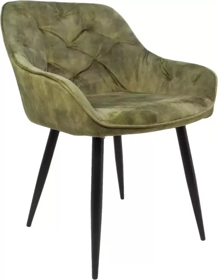 Vtw Living Eetkamerstoel Stoel Kuipstoel Stoel Eetkamer Groen 56 cm breed