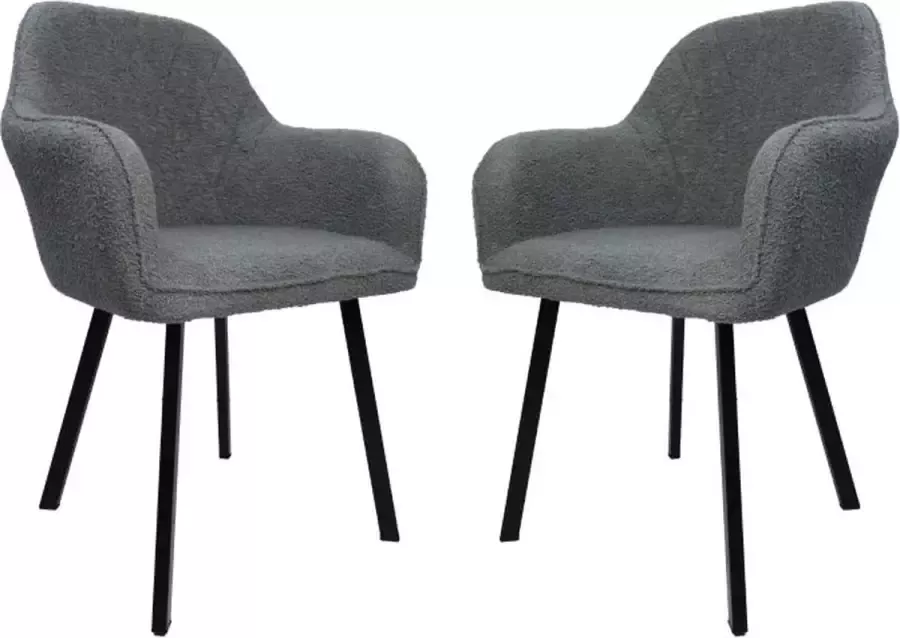 Vtw Living Eetkamerstoelen Set van 2 Eetkamerstoelen met Armleuning Eetkamerstoel Kuipstoel Kuipstoelen Crème