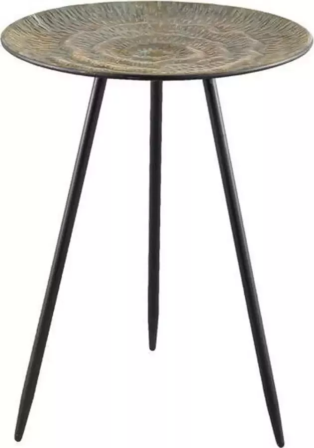 Vtw Living Industriële Bijzettafel Coffee Table Metaal Goud 51 cm hoog