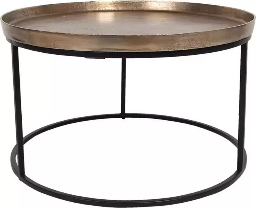 Vtw Living Industriële Bijzettafel Van Metaal Bijzettafel Industrieel Tafel Tafeltje Salontafel Salon Bijzettafeltje Metaal Design Sfeer Premium Goud 70 cm breed