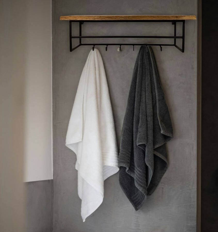 Vtw Living Kapstok van Acaciahout Wandkapstok kapstokken Kapstok Hangend 90 x 30 x 30 cm