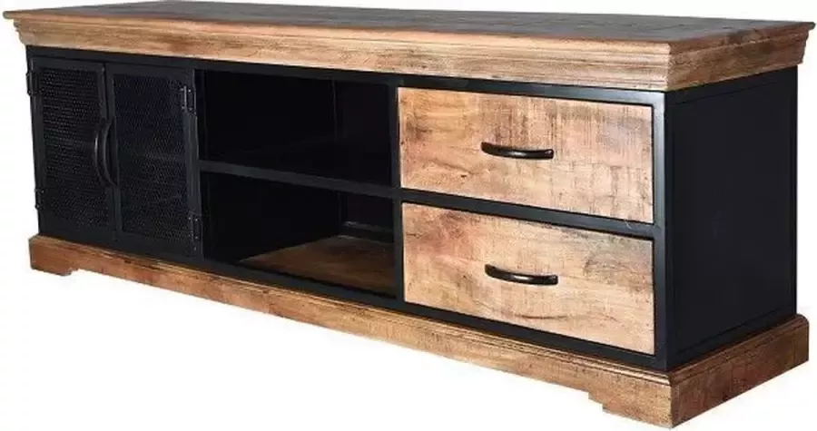 Vtw Living Industriële TV Kast van Mangohout TV Meubel TV Kast Sideboard Mangohout Industriële TV Kast Industriële Kast Dressoir van Mangohout Industrieel Televisie Kast Industrieel Dressoir Robuuste Kast 170 cm breed