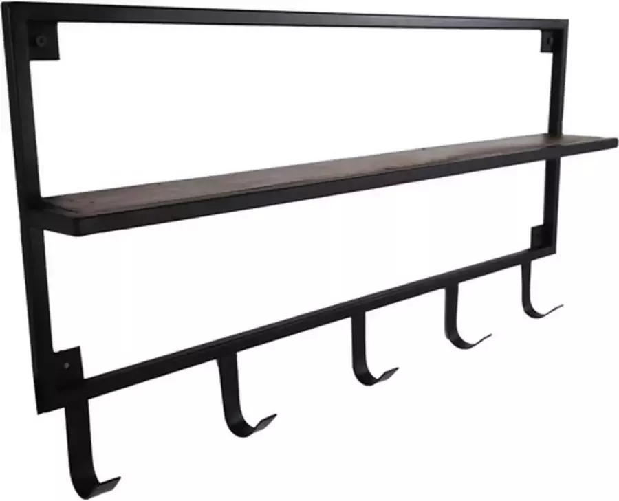 Vtw Living Kapstok van Mangohout Industriële Kapstok Industrieel 68 cm breed