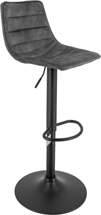 Vtw Living Luxe Barkruk Barkrukken met Rugleuning Barkrukken Barkruk Industrieel Antraciet Suède 57 cm hoog