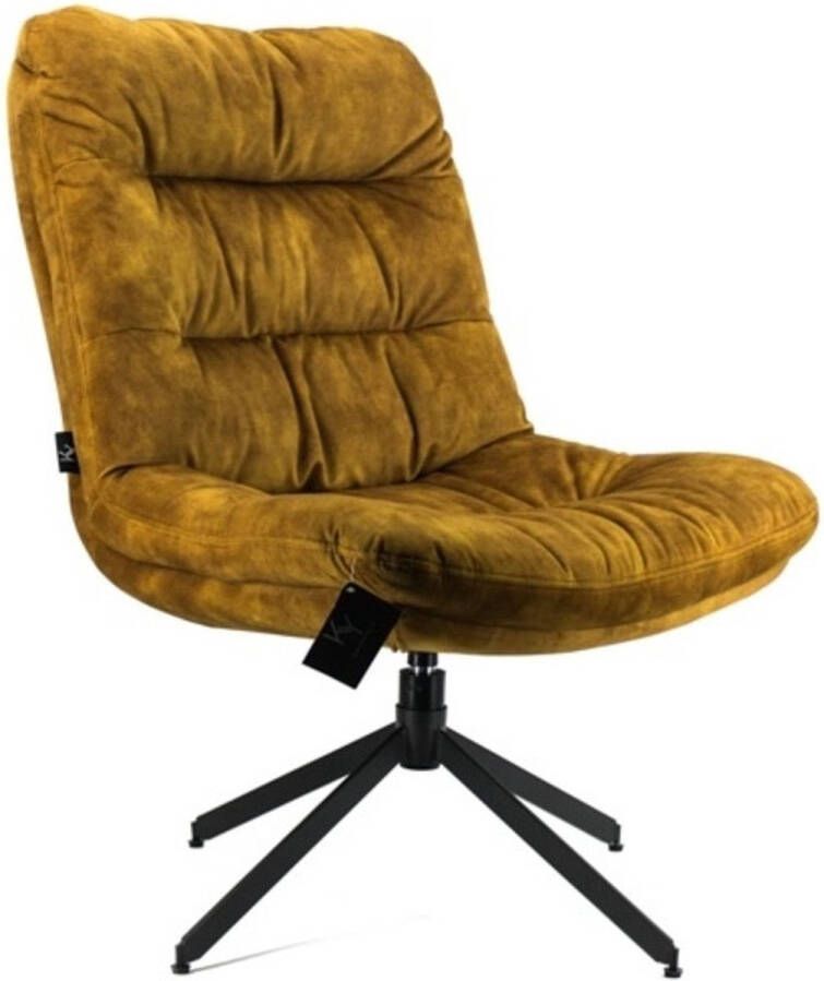 Vtw Living Luxe Draaifauteuil Fauteuil Draaistoel Geel 94 cm