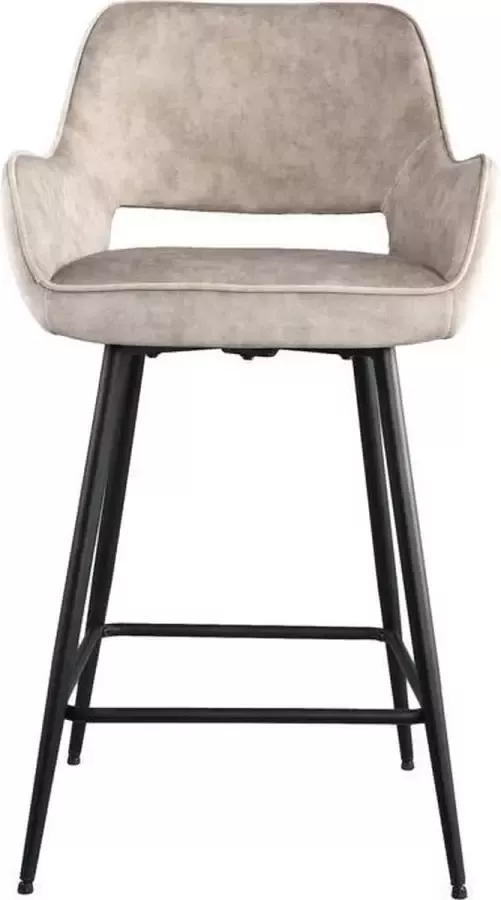Vtw Living Luxe industriële barkstoel Velvet Barkruk Industrieel Barstoel Stoel Kruk Sfeer Fluweel Trendy Bar Chair Beige 95 cm hoog