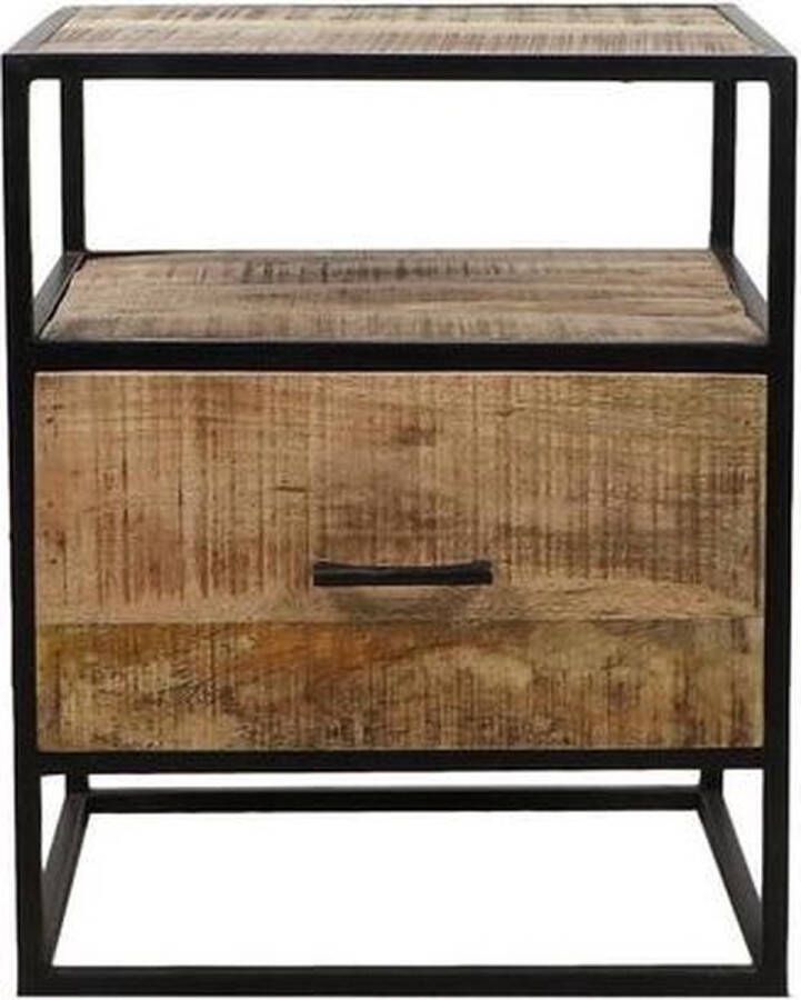 Vtw Living Nachtkastje van Mangohout Industrieel Nachtkastjes 45 cm breed