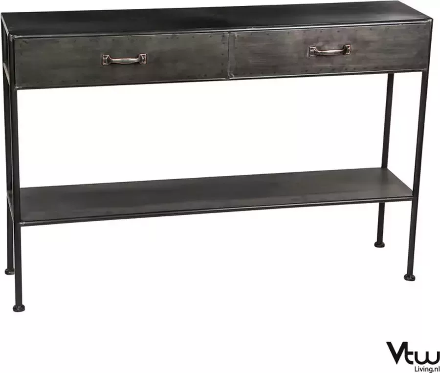 Vtw Living Sidetable Wandtafel Metaal Zwart 121 cm