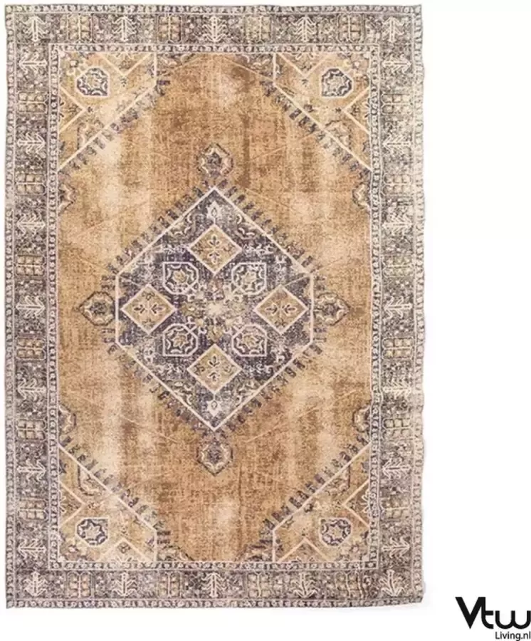 Vtw Living Vloerkleed 160x230 Vloerkleed Vintage Tapijten Woonkamer Tapijt Geel 160 x 230 cm