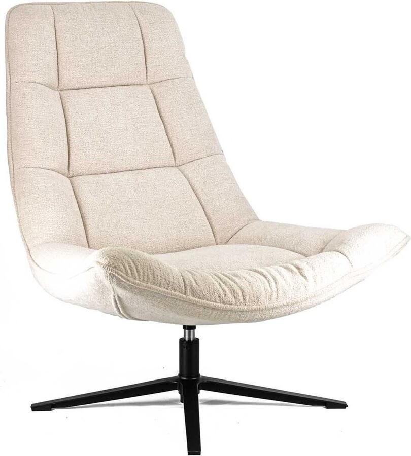 Vtw Living Draaifauteuil Beige Fauteuil Fauteuils Off-white Bouclé Stof 82 x 80 x 100 cm