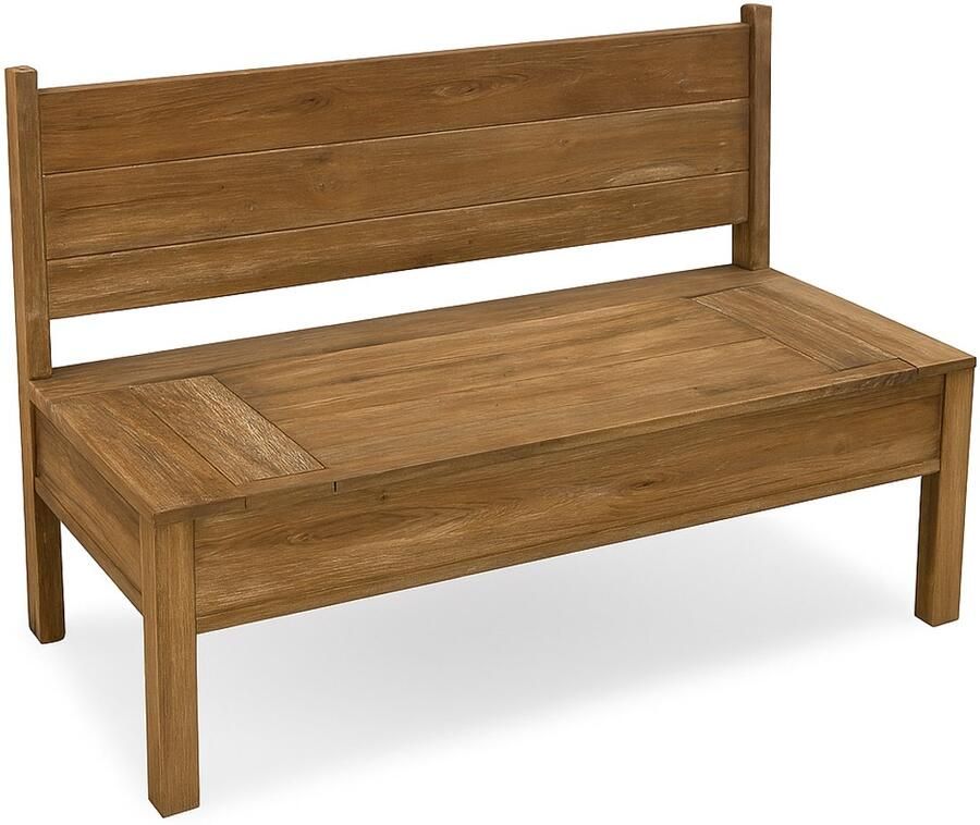 Vtw Living Houten Opbergbank 120x50x90 cm Massief Hout Zitbank met Opbergruimte Bruin