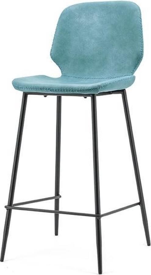 Vtw Living Industriële barkruk Industrieel Barstoel Stoel Kruk Sfeer Trendy Bar Chair Blauw 94 cm hoog