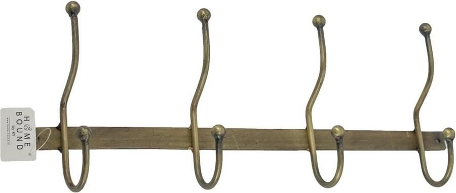 Vtw Living Kapstok van Metaal Wandkapstok Kapstokje Goud 43 x 15x 6 cm