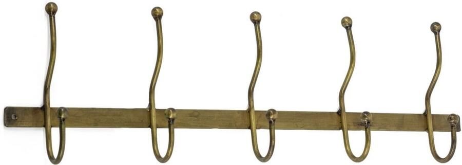 Vtw Living Kapstok van Metaal Wandkapstok Kapstokje Goud 50 x 15x 6 cm