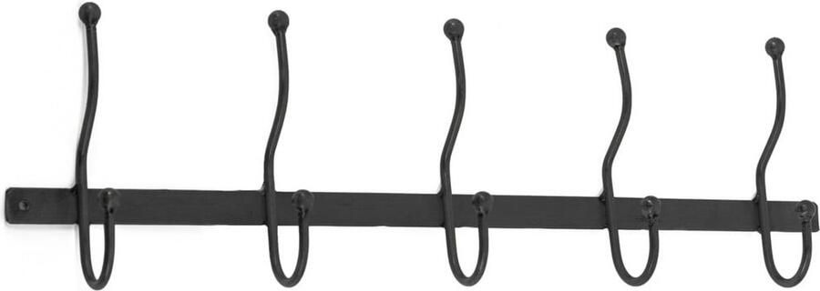 Vtw Living Kapstok van Metaal Wandkapstok Kapstokje Zwart 50 x 15x 6 cm