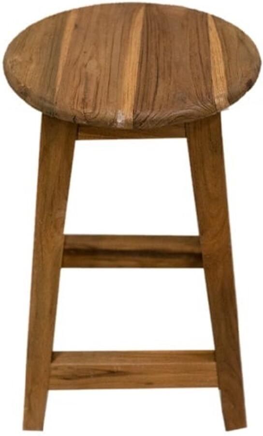 Vtw Living Krukje van Hout met 3 Poten Met Vernis Authentiek Teakhout 50 x 30 x 30 cm