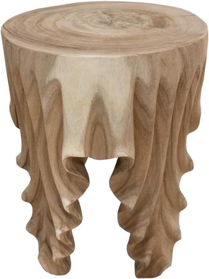 Vtw Living Suarhouten Kruk van Teakhout – Tijdloze Natuurlijke Elegantie H46 x B36 x D36 cm