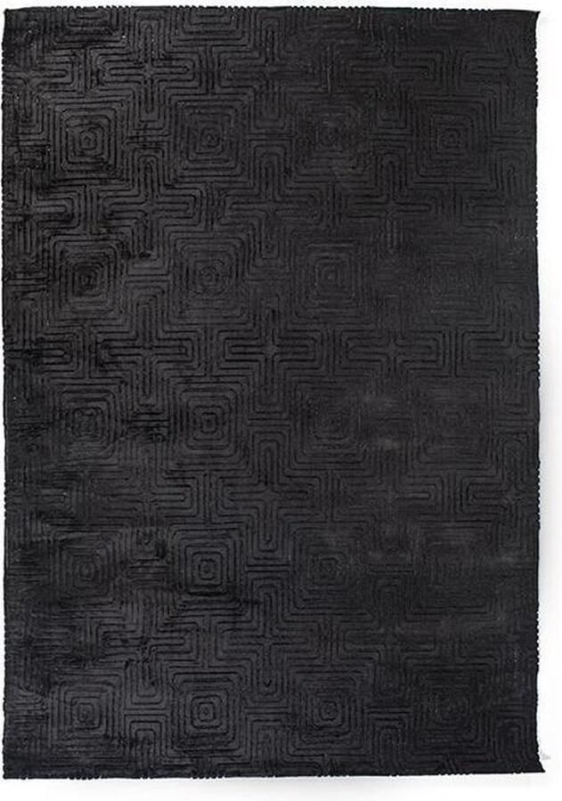 Vtw Living Vloerkleed Tapijt Kleed Viscose Zwart 160 x 230 cm