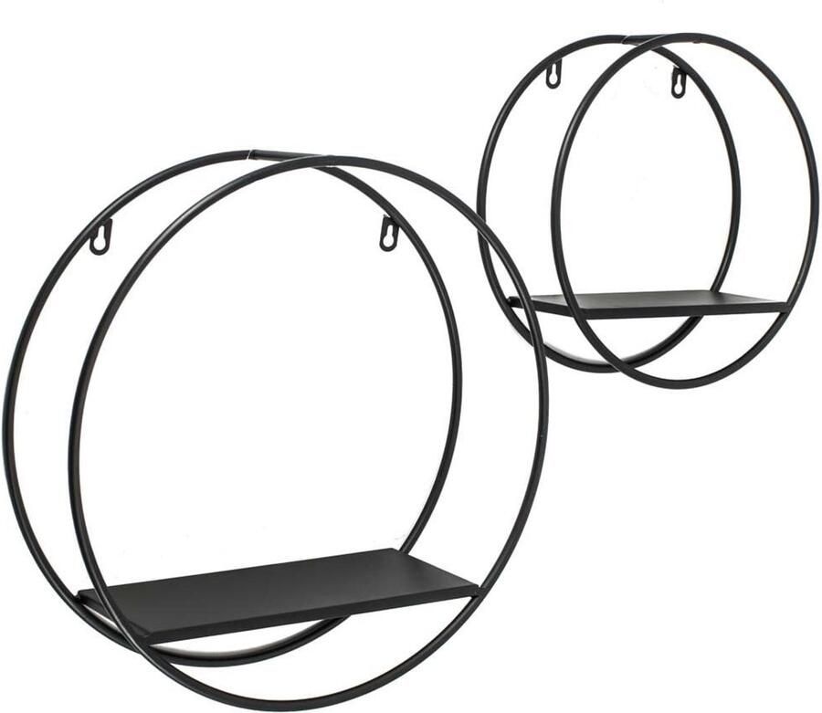 Vtw Living Wandrek Metaal Rond Set Van 2 Metaal 30 en 40 cm