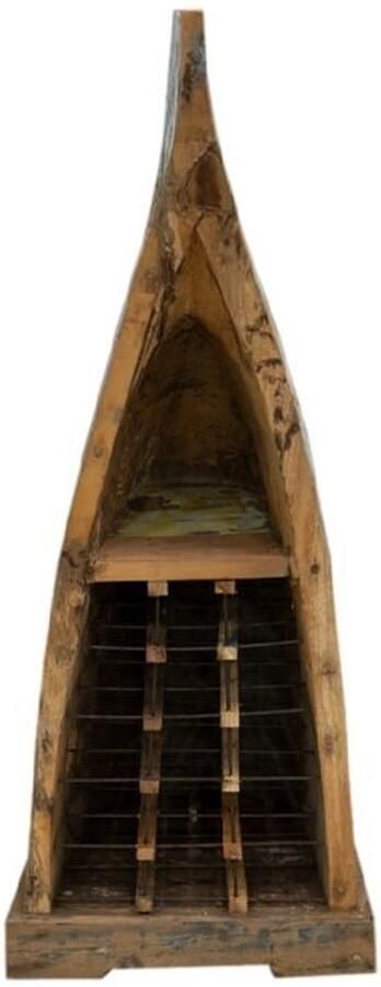 Vtw Living Wijnkast gemaakt van een Kano van Teakhout 15 Flessen 150 x 48 x 36 cm