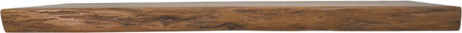 Vtw Living Wandplank Naadloos van Acasiahout Industriële Wandplank Industrieel Wandrek van Acacia Wandplanken Metaal 90 cm breed