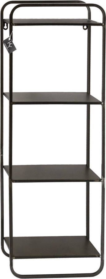 Vtw Living Industrieel wandrek van Metaal Wandplank Industrieel Wandrek Wandrekje Sfeer Interieur Inrichting Metaal Wanddecoratie Muurdecoratie Zwart 89 cm