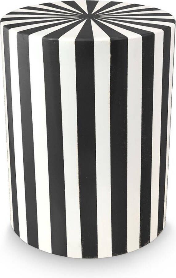 Vtwonen Bijzettafel Metal Stripe Zwart & Wit Metaal 35 x 45 cm - Foto 1