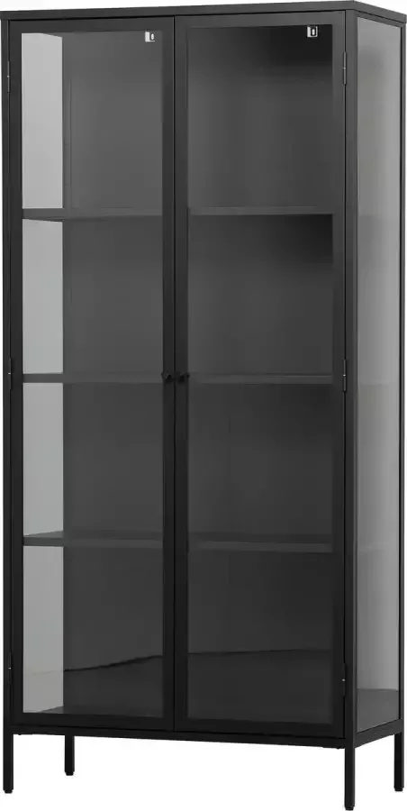 Vtwonen Vt Wonen Vitrinekast Precious Zwart Metaal Zwart 190x90x43cm (HxBxD) - Foto 3