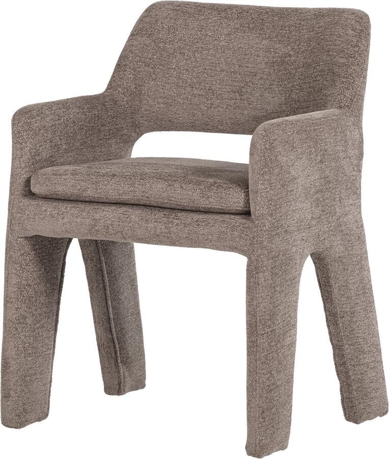 Vtwonen Bigfoot Eetkamerstoel Chenille Taupe Bruin 78x57x56 cm