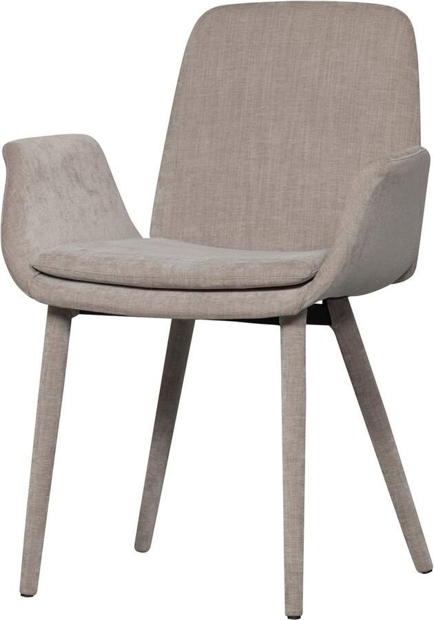 WOOOD Eetkamerstoel Curve met gevoerde poten hoogte 83 cm (set 2 stuks)