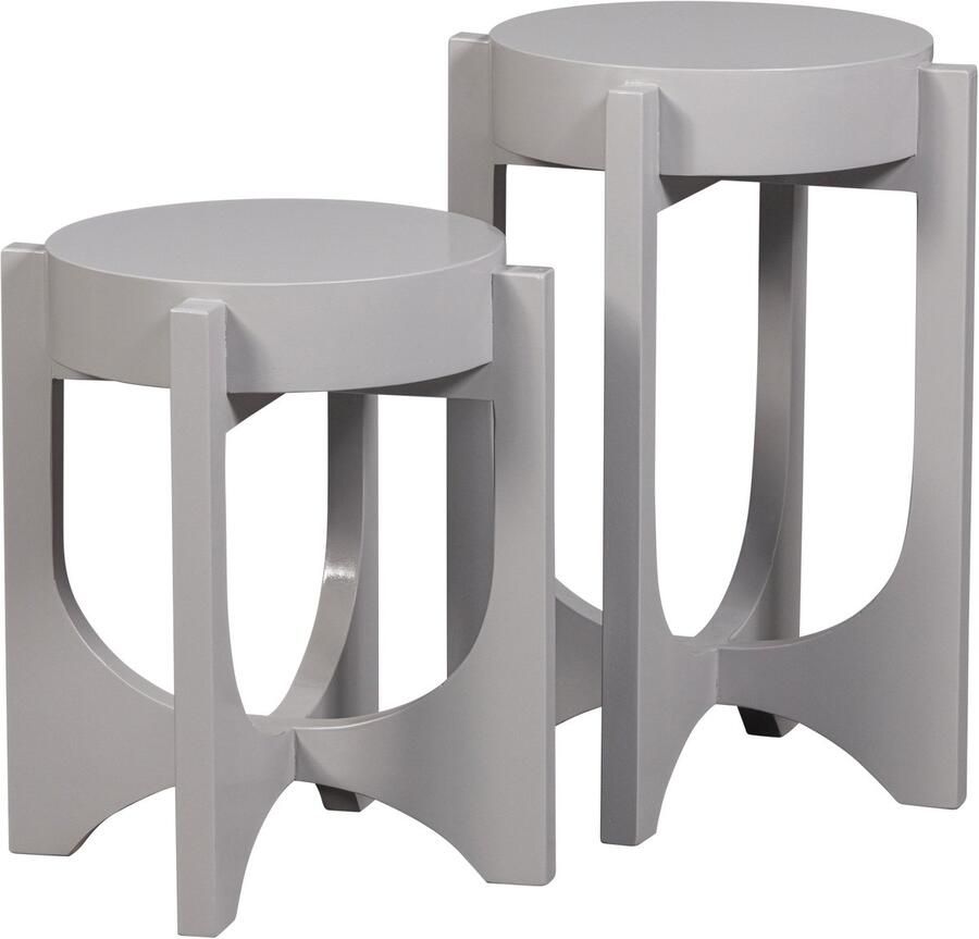 Vtwonen Hold Up Bijzettafel Mangohout Warm Grijs 51x35x35 - Foto 2