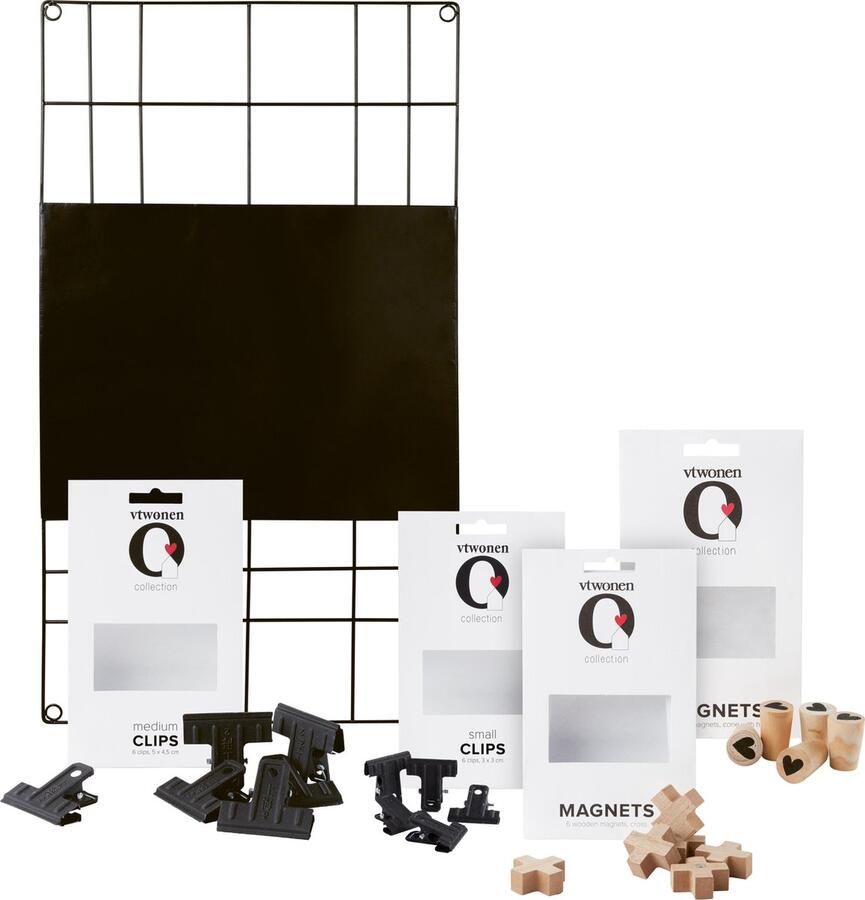 Vtwonen Magnetisch Memobord Wandrek Voordeelbundel Zwart 60x105cm