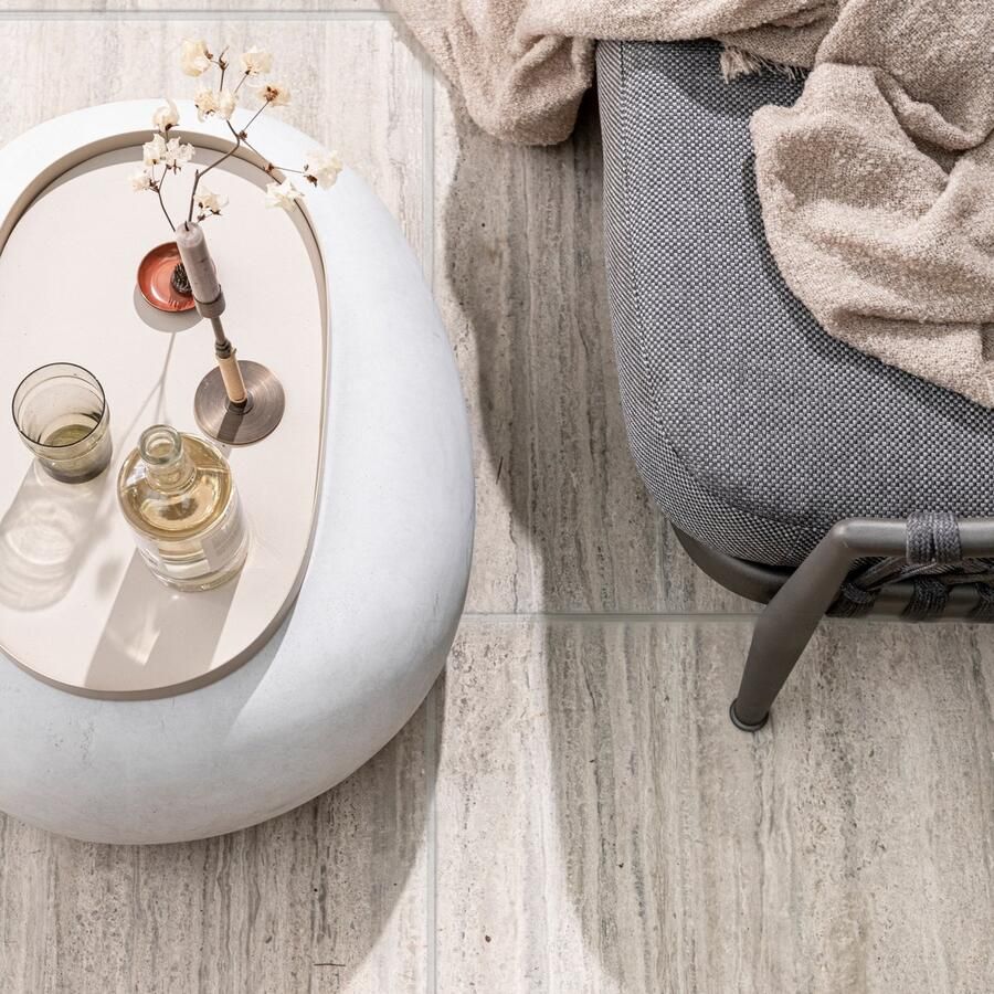 Vtwonen Bijzettafel Buiten Pebble Fiber Clay Wit 31x65x49